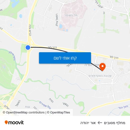 מפת מחלף מסובים לאור יהודה