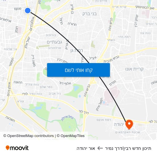 מפת תיכון חדש רבין/דרך נמיר לאור יהודה