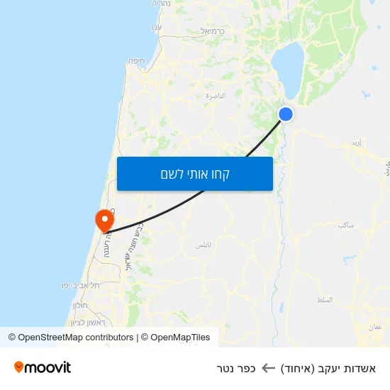 מפת אשדות יעקב (איחוד) לכפר נטר