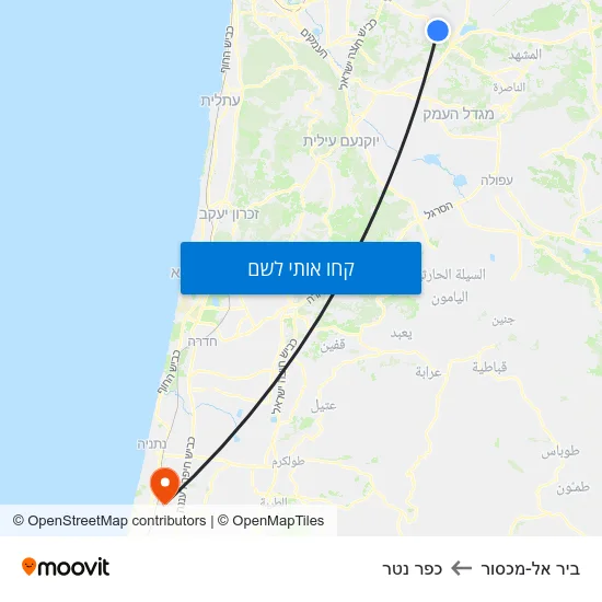 מפת ביר אל-מכסור לכפר נטר