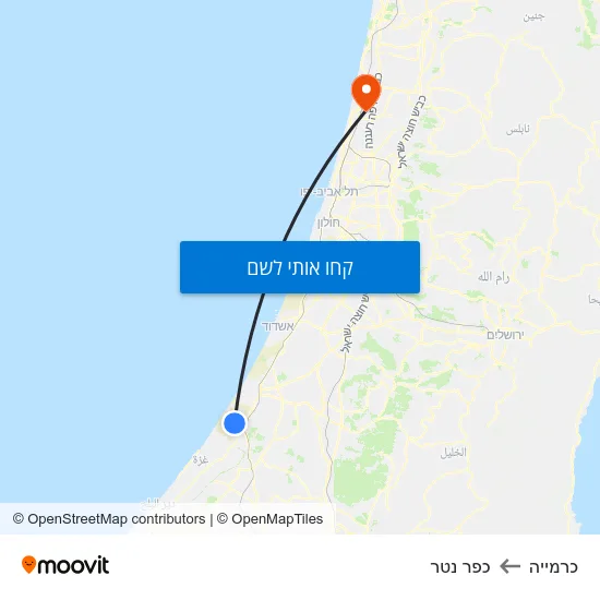 מפת כרמייה לכפר נטר