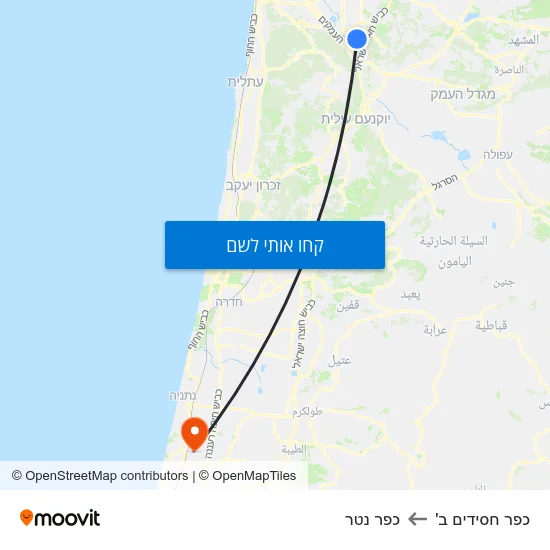 מפת כפר חסידים ב' לכפר נטר