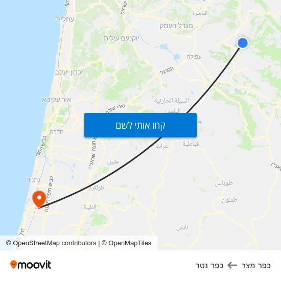 מפת כפר מצר לכפר נטר