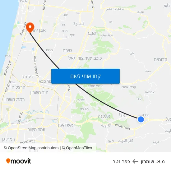 מפת מ.א. שומרון לכפר נטר