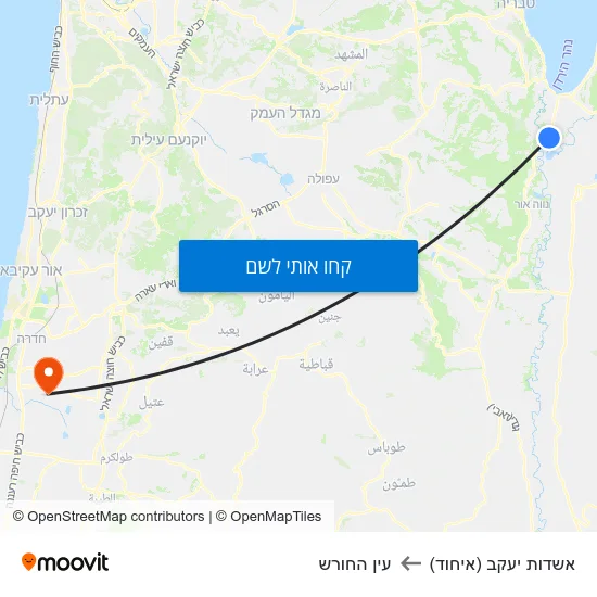 מפת אשדות יעקב (איחוד) לעין החורש