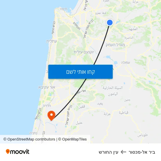 מפת ביר אל-מכסור לעין החורש