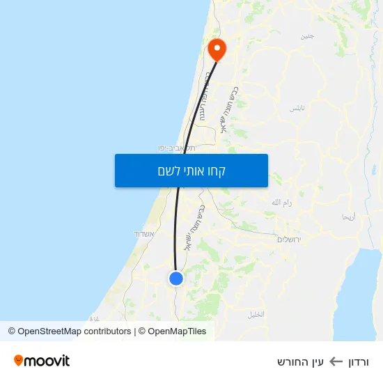 מפת ורדון לעין החורש
