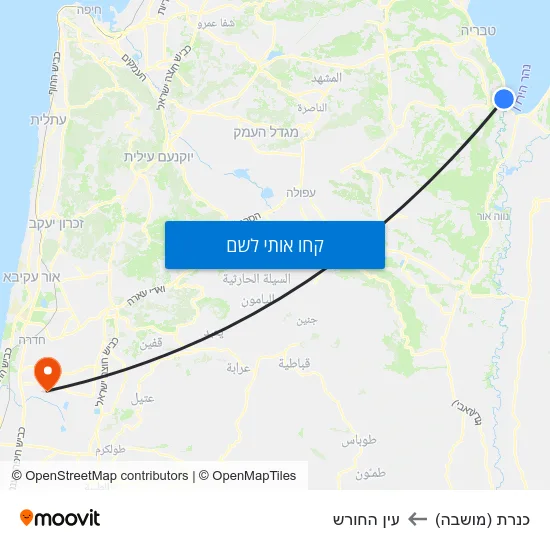 מפת כנרת (מושבה) לעין החורש