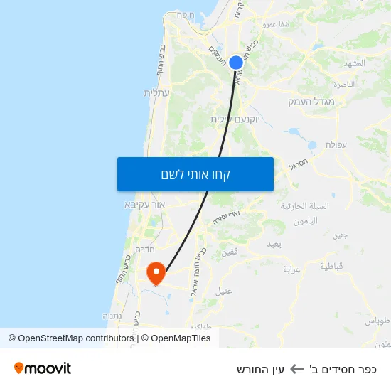 מפת כפר חסידים ב' לעין החורש