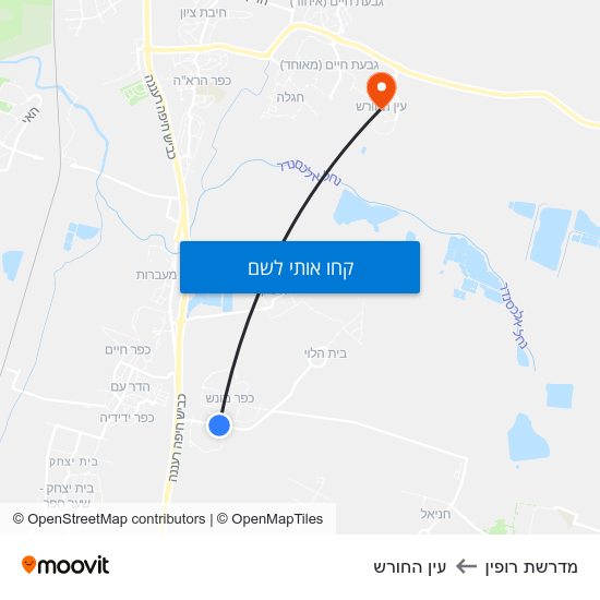 מפת מדרשת רופין לעין החורש