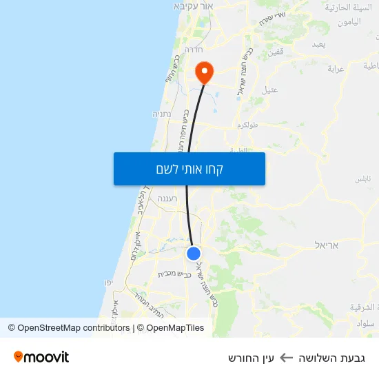 מפת גבעת השלושה לעין החורש