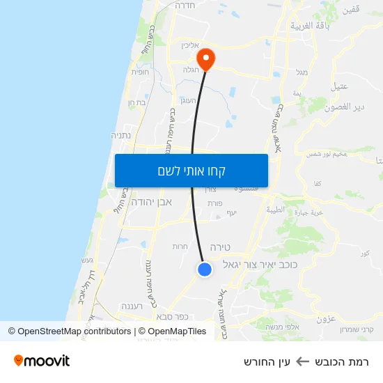 מפת רמת הכובש לעין החורש