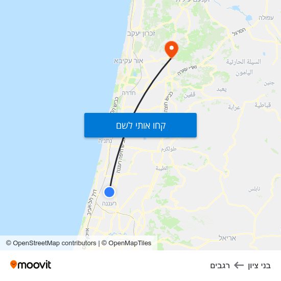 מפת בני ציון לרגבים