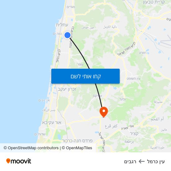 מפת עין כרמל לרגבים