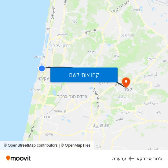 מפת ג'סר א-זרקא לערערה