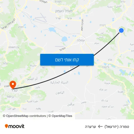 מפת טמרה (יזרעאל) לערערה