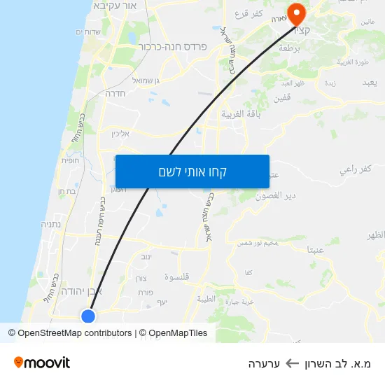 מפת מ.א. לב השרון לערערה