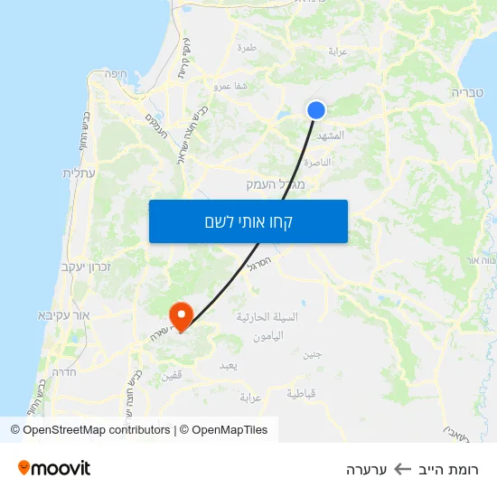 מפת רומת הייב לערערה