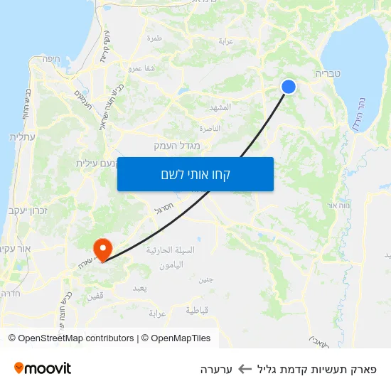 מפת פארק תעשיות קדמת גליל לערערה