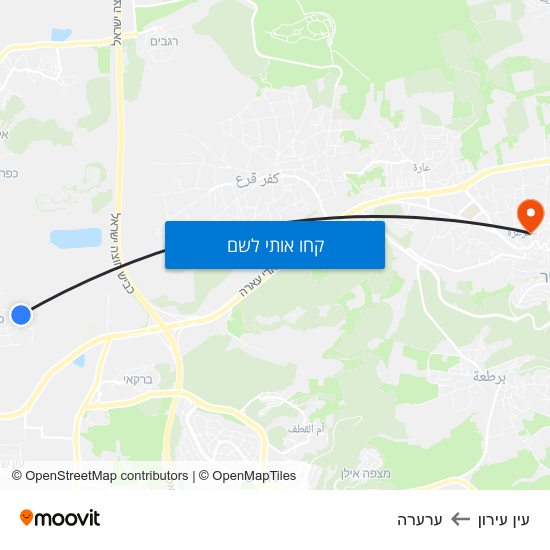 מפת עין עירון לערערה