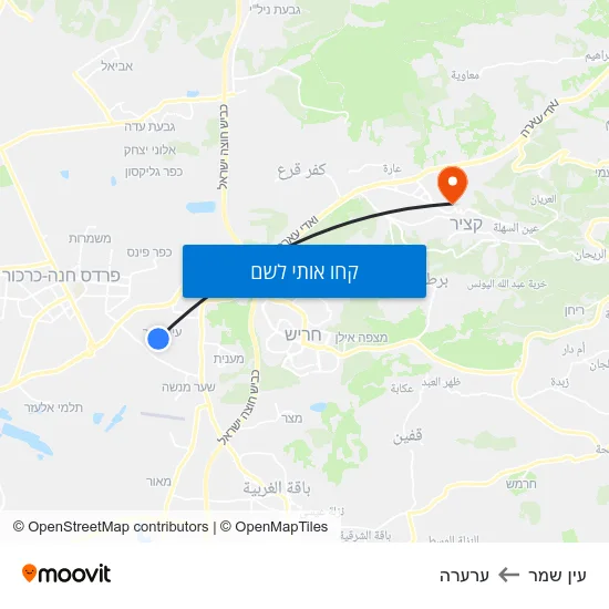 מפת עין שמר לערערה
