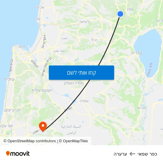 מפת כפר שמאי לערערה