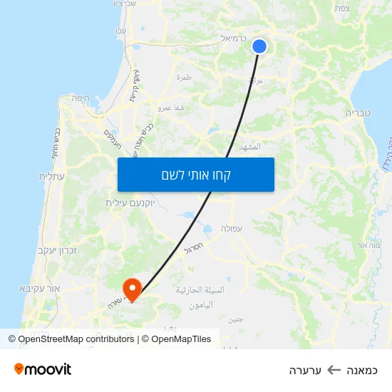 מפת כמאנה לערערה