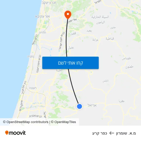 מפת מ.א. שומרון לכפר קרע