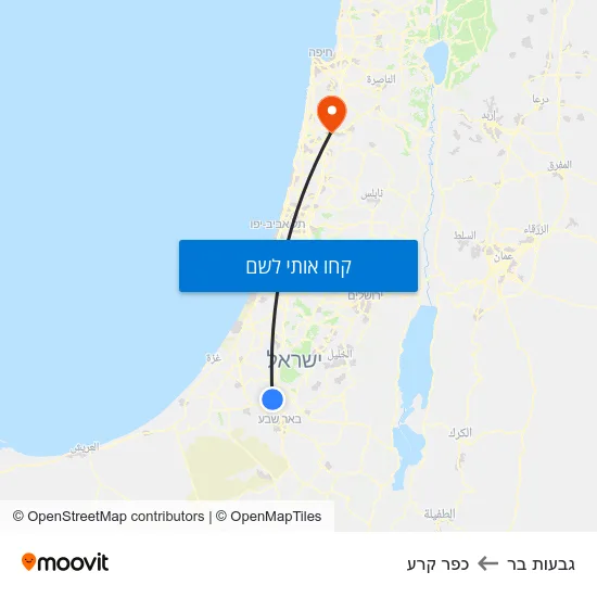מפת גבעות בר לכפר קרע