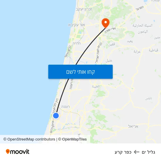 מפת גליל ים לכפר קרע