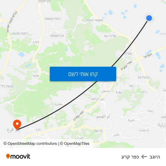 מפת היוגב לכפר קרע