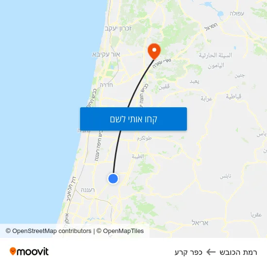 מפת רמת הכובש לכפר קרע