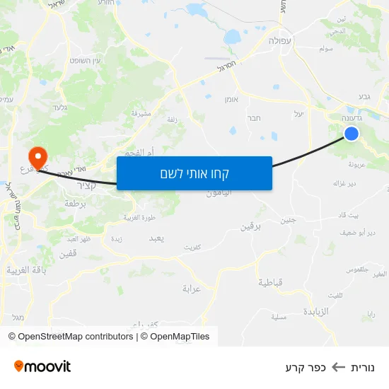 מפת נורית לכפר קרע