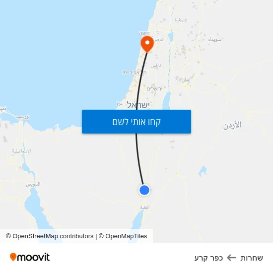 מפת שחרות לכפר קרע