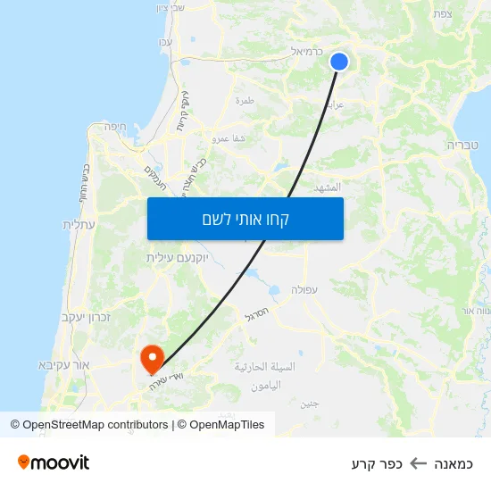 מפת כמאנה לכפר קרע