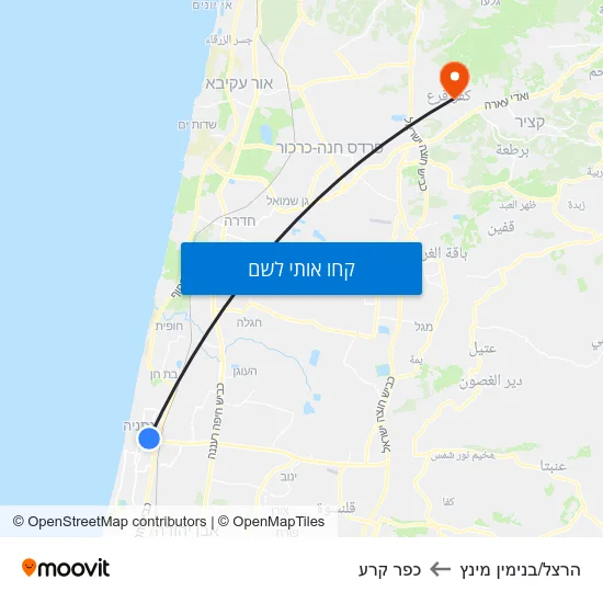 מפת הרצל/בנימין מינץ לכפר קרע