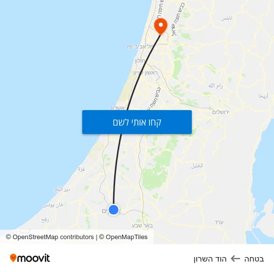 מפת בטחה להוד השרון