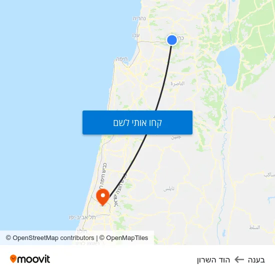 מפת בענה להוד השרון