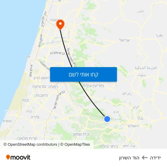 מפת ידידה להוד השרון
