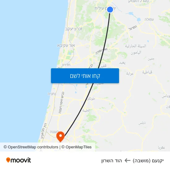 מפת יקנעם (מושבה) להוד השרון