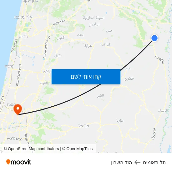 מפת תל תאומים להוד השרון
