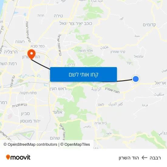 מפת רבבה להוד השרון