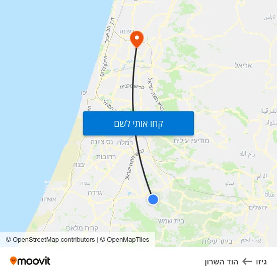 מפת גיזו להוד השרון