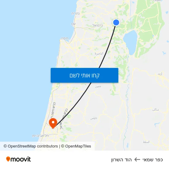 מפת כפר שמאי להוד השרון