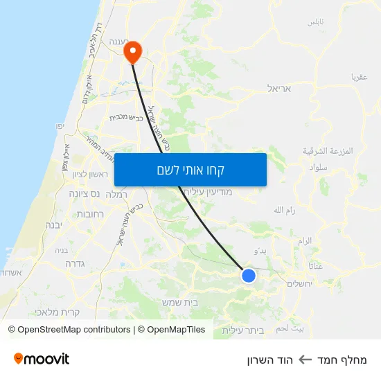 מפת מחלף חמד להוד השרון