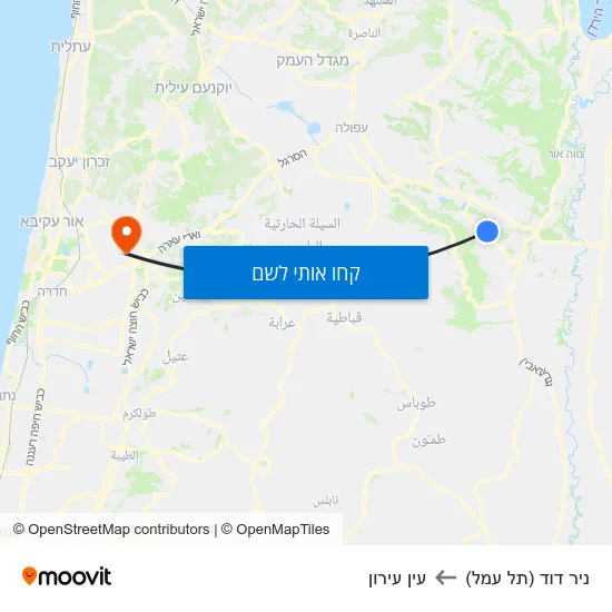 מפת ניר דוד (תל עמל) לעין עירון