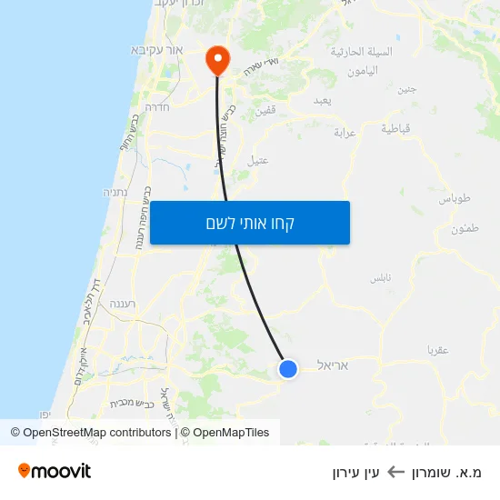 מפת מ.א. שומרון לעין עירון