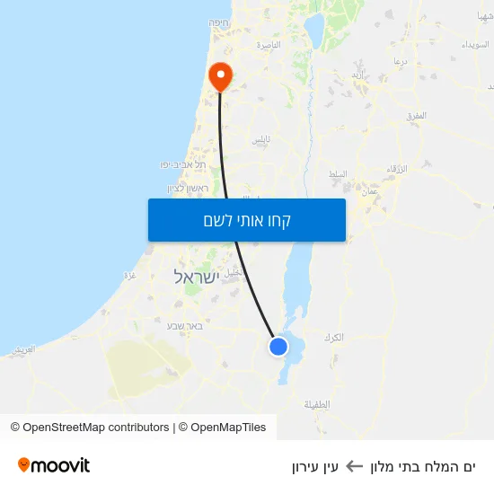 מפת ים המלח בתי מלון לעין עירון