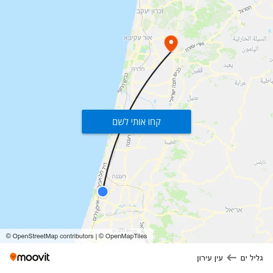 מפת גליל ים לעין עירון