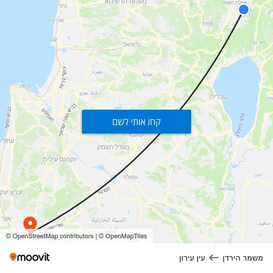 מפת משמר הירדן לעין עירון